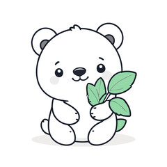 Cute Polarbear for early readers' adventure books vector illustration