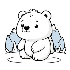 Vector illustration of a playful Polarbear for preschoolers' storytime