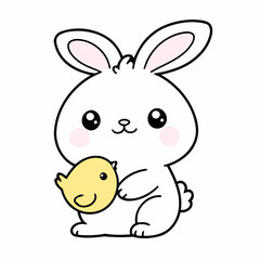 Cute Bunny vector illustration for kids story book