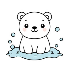 Vector illustration of a sweet Polarbear for youngsters' imaginative journeys
