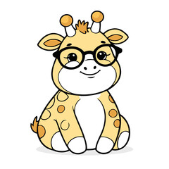 Cute Giraffe vector illustration for children