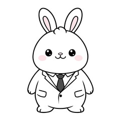 Vector illustration of a charming Bunny for toddlers' learning adventures
