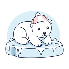 Cute vector illustration of a Polarbear for children book