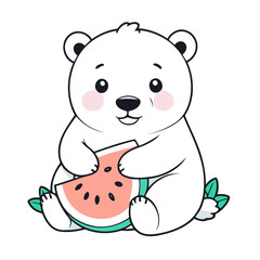 Cute vector illustration of a Polarbear for toddlers