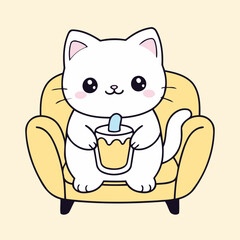 Vector illustration of a playful Kitten for preschoolers' storytime