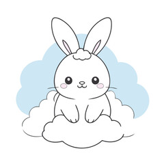 Vector illustration of an adorable Bunny for young readers' books