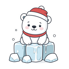 Cute vector illustration of a Polarbear for youngsters' imaginative stories