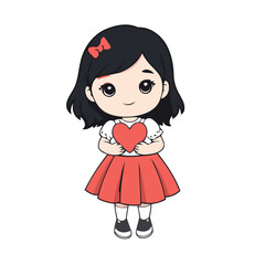 Cute Girl vector illustration for children