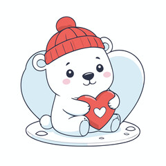 Cute vector illustration of a Polarbear for youngsters' picture books