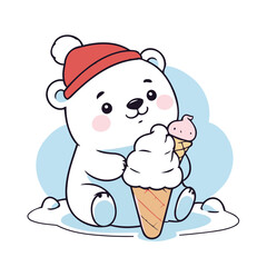 Vector illustration of a delightful Polarbear for early readers' enjoyment