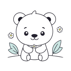 Cute vector illustration of a Polarbear for youngsters' picture books