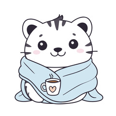 Vector illustration of a delightful Tiger for early readers' enjoyment