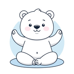 Vector illustration of a winsome Polarbear for children's literature