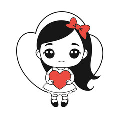 Vector illustration of a cute girl for kids