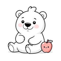 Cute Polarbear for children's bedtime stories vector illustration