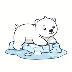 Vector illustration of a cute Polarbear for children