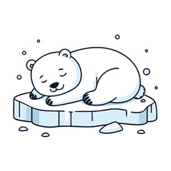 Vector illustration of a cute Polarbear for kids