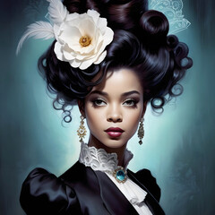 Artistic portrait of a styled woman. Concept of beauty and fashion.