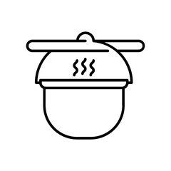 cooking pot icon. outline icon