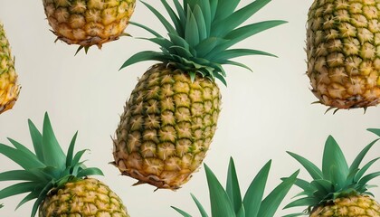 A pineapple icon with yellow flesh and green spiky - Powered by Adobe