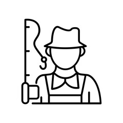 fisherman icon. outline icon