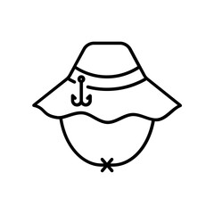 fishing hat icon. outline icon