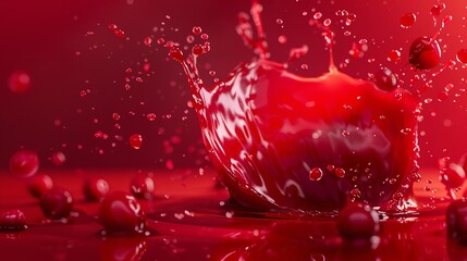 Vibrant and Energetic Splash of a Red Liquid

