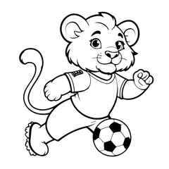 Simple vector illustration of Lion for kids coloring page