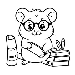 Cute vector illustration Hamster doodle for children worksheet