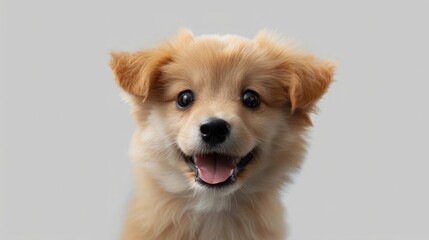 cute fluffy portrait puppy dog ​​looking at camera