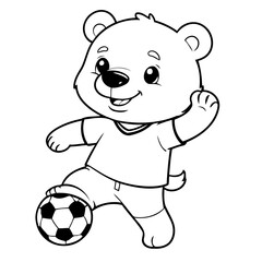 Cute vector illustration bear doodle for children worksheet