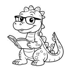 Cute vector illustration Crocodile for kids colouring page