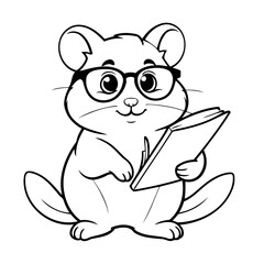 Cute vector illustration Hamster doodle for children worksheet