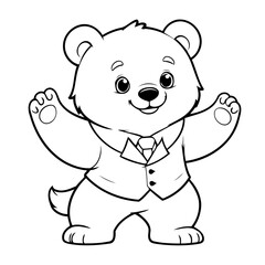 Vector illustration of a cute bear drawing for toddlers book