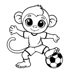 Cute vector illustration Monkey doodle for children worksheet