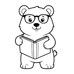 Cute vector illustration Bear drawing for children page