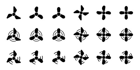  Fan ventilator. Propeller vector icons. Cooling fan symbols . Vector illustration © stoker