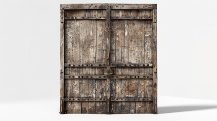 Weathered Double Wooden Door Cut Out 8K

