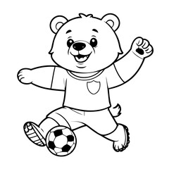 Cute vector illustration bear doodle for toddlers worksheet