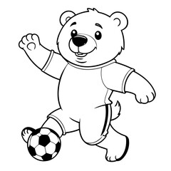 Fototapeta premium Cute vector illustration bear drawing for toddlers colouring page