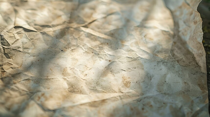 Fototapeta premium Blank aged paper sheet as old dirty frame background with dust and stains, Front view, Vintage and antique art, Old background with dust and dirty stains, Blank aged paper sheet