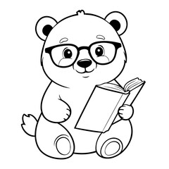 Cute vector illustration PolarBear doodle for children worksheet