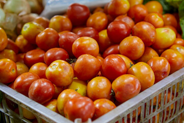Fresh tomatoes for sale at market