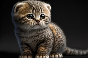 Scottish fold kitten. Generative AI,