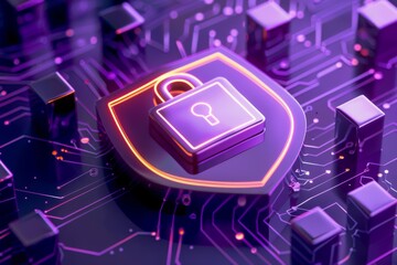 A secure checkout icon showcasing a lock symbol and a shield for trustworthiness