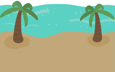 야자수 모래 해변가