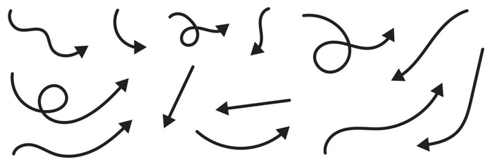 Curved arrow icons set. curved arrows. arrow symbol collection. vector