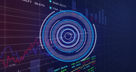 Image of science data processing over dark background