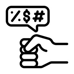 Aggression Icon With Line Style 