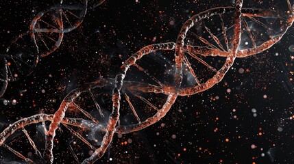 Illustration of a double strand of DNA, suitable for scientific presentations